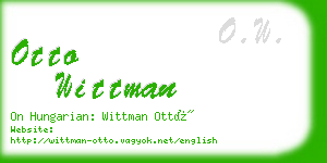 otto wittman business card